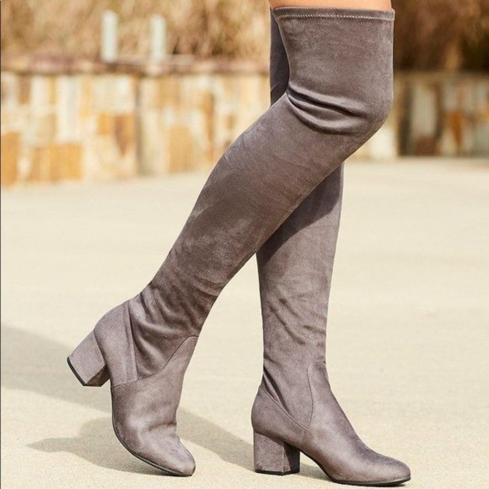Steve Madden Charcoal Over the Knee Boots